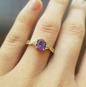 Amethyst and gold ring